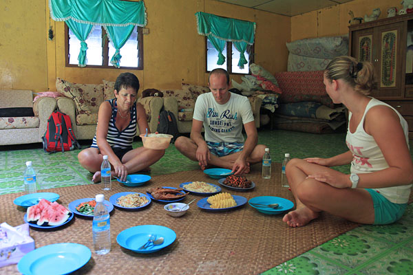 Eten in het huis van de chief